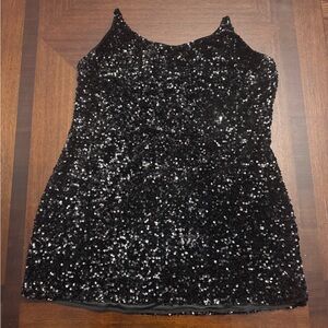Black Sequin Mini Dress